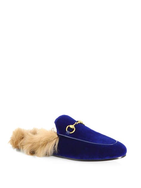 gucci velvet princetown mules|Gucci princetown fur sale.